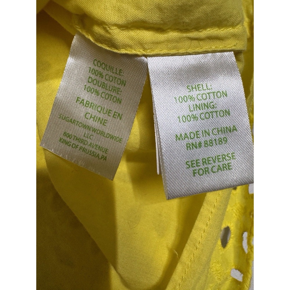 Lilly Pulitzer Iona Tank Top Yellow Juice Petal Eyelet Womens Size Medium - Picture 3 of 6